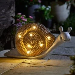 Slak Woody Met Solarlicht - 43.5 × 11 × 23 Cm -Tuin Serie Winkel 1649341550 1 600