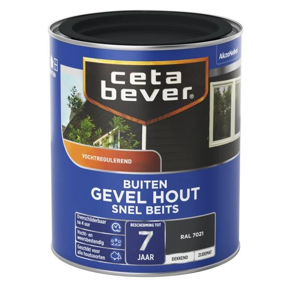 Cetabever Snelbeits Gevel Hout Dekkend, Ral 7021 - 750 Ml -Tuin Serie Winkel cetabever snelbeits gevel hout dekkend ral 7021 750 ml 1602056194 17 600