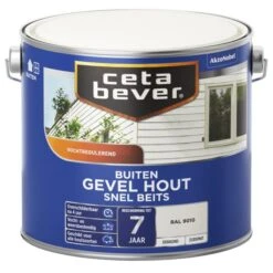 Cetabever Snelbeits Gevel Hout Dekkend, Ral 9010 - 2,5 L