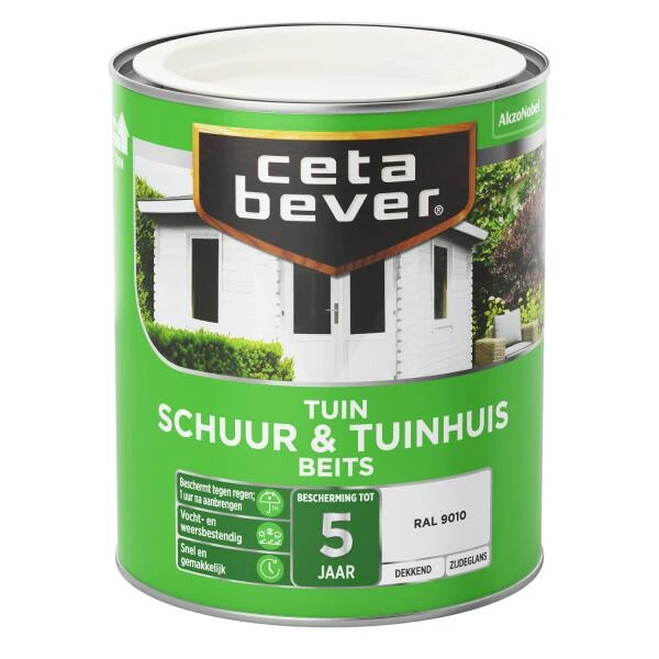 Cetabever Tuinbeits Schuur & Tuinhuis Dekkend, Ral 9010 - 750 Ml -Tuin Serie Winkel cetabever tuinbeits schuur tuinhuis dekkend ral 9010 750 ml 1602056194 48 600