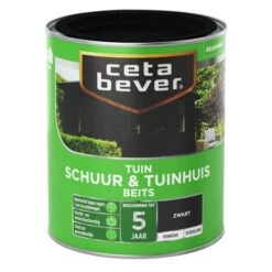 Cetabever Tuinbeits Schuur & Tuinhuis Dekkend, Zwart - 750 Ml