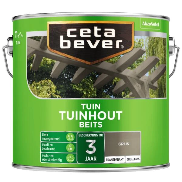 Cetabever Tuinbeits Tuinhout Transparant, Grijs (tuin 2018) - 2,5 L -Tuin Serie Winkel cetabever tuinbeits tuinhout transparant grijs tuin 2018 25 l 1602056194 98 600