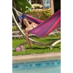 LA SIESTA Eénpersoonshangmat Orquídea - Paars -Tuin Serie Winkel orqudea purple cotton single classic hammock 1609770119 106 600