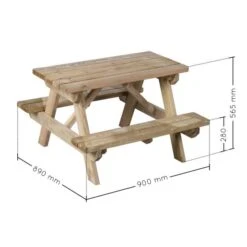Picknickbank Auréa NATUREL - Ca. 90 × 89 × 56,5 Cm -Tuin Serie Winkel picknickbank aura naturel 1669188281 4 600