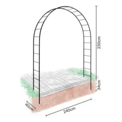 Rozenboog London 230 × 240 × 40 Cm - Zwart -Tuin Serie Winkel rozenboog london zwart 1648033918 5 600