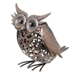 Uil In Metaal Met Verlichting Op Zonne-energie -Tuin Serie Winkel uil in metaal solar 1484057612 1 600