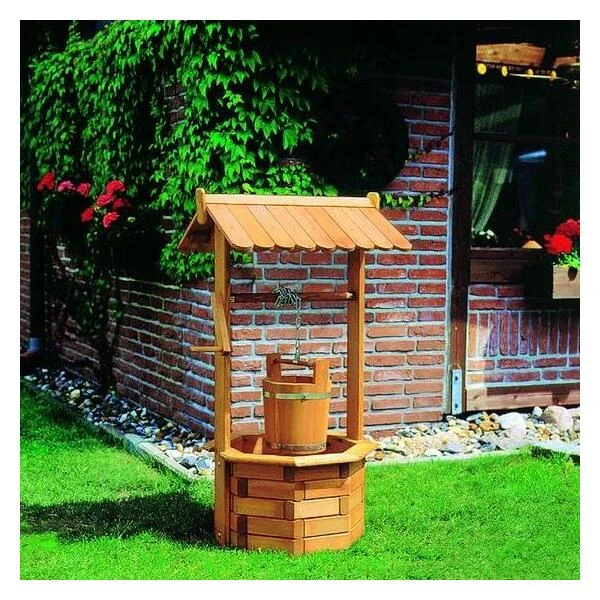 Houten waterput met emmer Houten Waterput Met Emmer -Tuin Serie Winkel waterput in grenenhout 1484055382 1 600